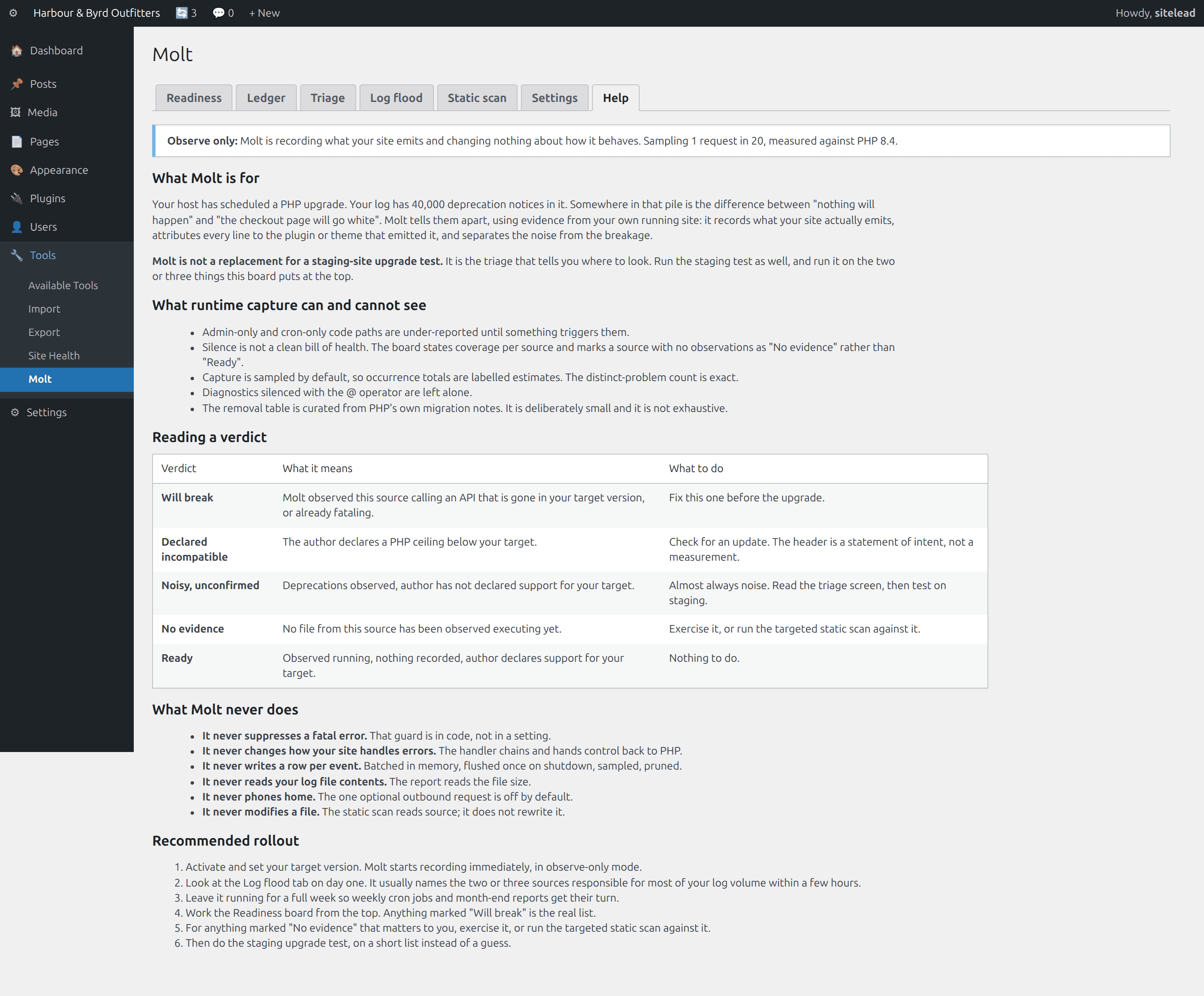 Help, A real manual, including what runtime capture cannot see.